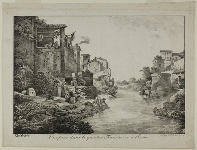 View in the Trastevere Quarter, Rome by Claude Thienon