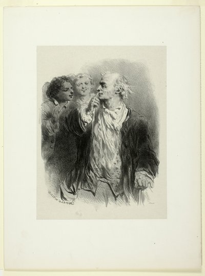 A Gentleman and Two Companions by Célestin Nanteuil