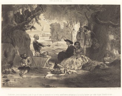 They Appeared Together at the Fountain by Célestin Nanteuil
