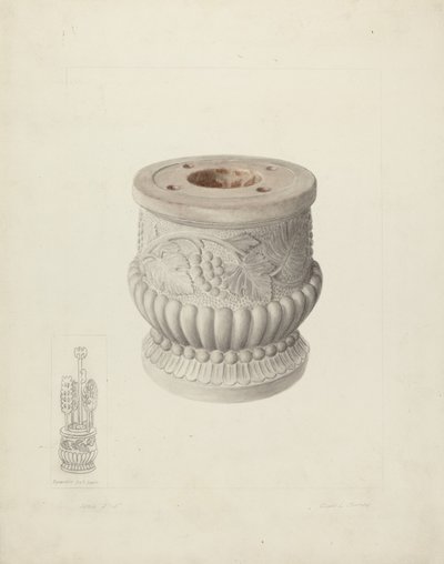 Carved Stone Urn by Clyde L. Cheney