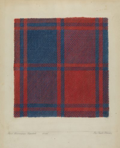 Plaid Homespun Coverlet by Clyde L. Cheney
