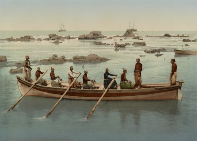 Boatmen, Jaffa, Israel, c.1890-1906 by Company Photoglob