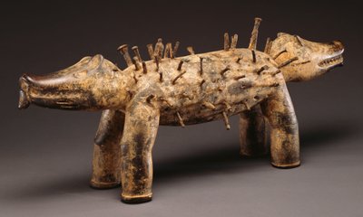 A Kongo power dog figure by Congolese Congolese