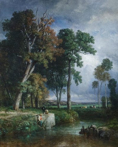 The Fishermen by Constant Emile Troyon