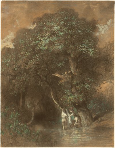 Bathers by a Giant Oak by Constant Troyon