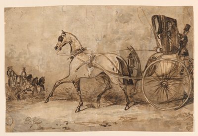 A Horse and Carriage by Constantin Guys