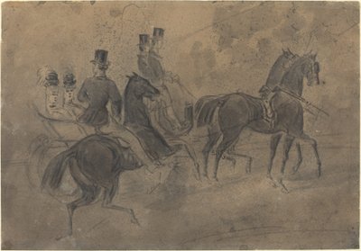 An Open Carriage by Constantin Guys