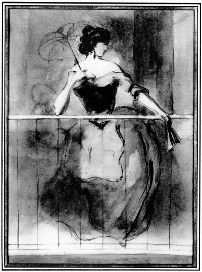 Lady at a Balcony by Constantin Guys