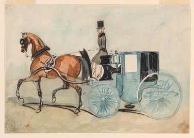 The Blue Brougham by Constantin Guys