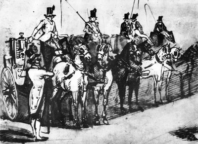 Waiting Carriages by Constantin Guys
