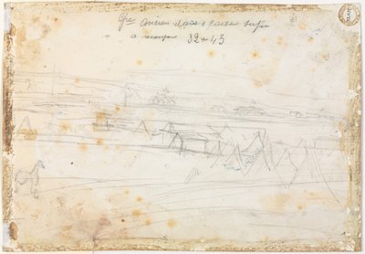 War Encampment Scene (verso) by Constantin Guys
