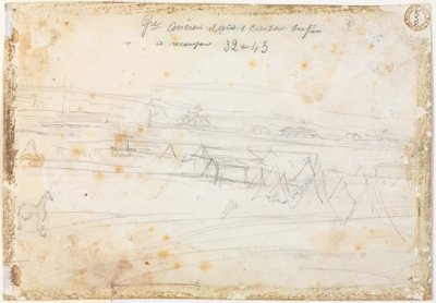 War Encampment Scene verso by Constantin Guys