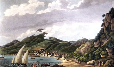 View of Saint-Pierre Bay in Martinique by Cooper (after) Willyams