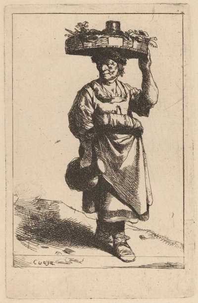 Woman Carrying a Basket by Cornelis Pietersz Bega