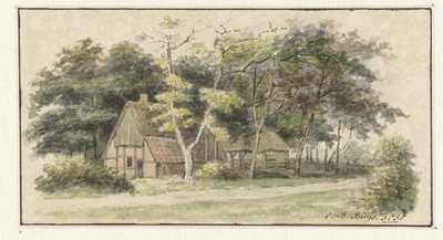 Farmhouse Among Trees by Cornelis Bernardus Buijs