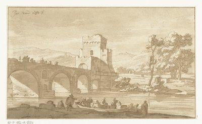 Ponte Molle near Rome by Cornelis Brouwer