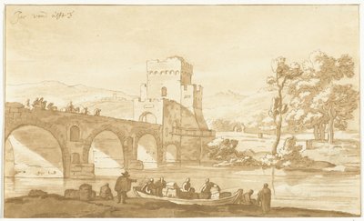 Ponte Molle near Rome by Cornelis Brouwer