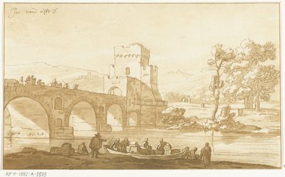 Ponte Molle near Rome by Cornelis Brouwer