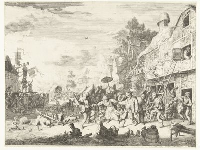 Large Village Fair by Cornelis Dusart