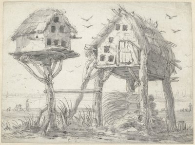 Two Dovecotes by Cornelis Saftleven