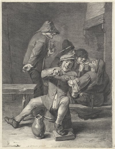 Violinist / Hearing by Cornelis Visscher (II)