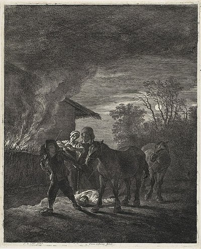 A Moonlight Scene by Cornelis Visscher