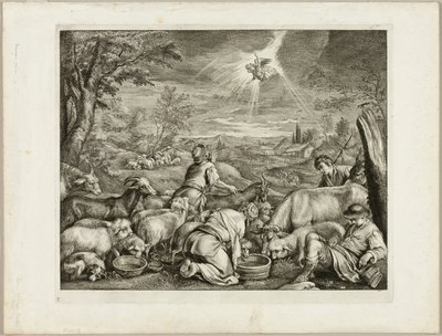 Angel Speeding Abraham by Cornelis Visscher