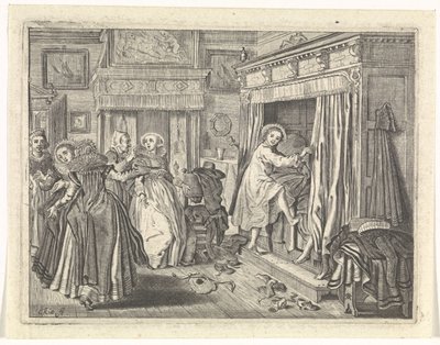 Bedroom Scene by Cornelis van Kittensteyn