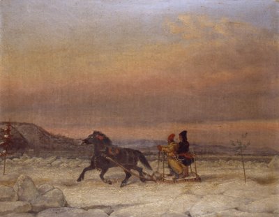 Sledge in the Snow by Cornelius Krieghoff