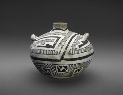 Jar with Stepped and Striped Designs by Culture Mogollon