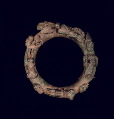 Ring depicting ritual sacrifice by Yoruba Culture