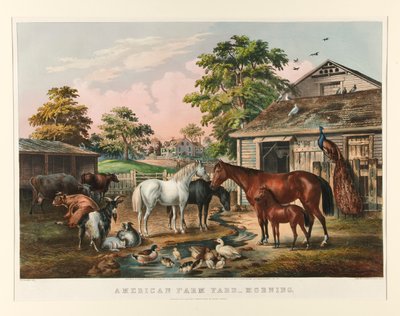 American Farm Yard - Morning by Currier and Ives