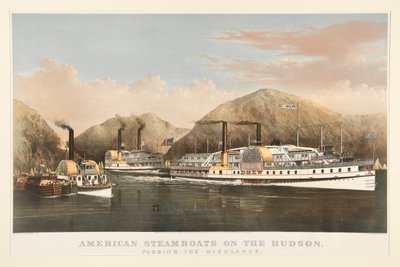 American Steamboats on the Hudson by Currier and Ives