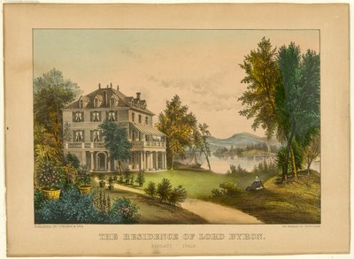 The Residence of Lord Byron by Currier and Ives