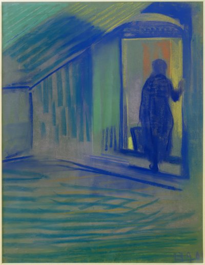 Old Woman Entering Pretzfeld Castle by Curt Herrmann
