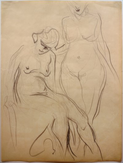 Two Female Nudes by Curt Herrmann
