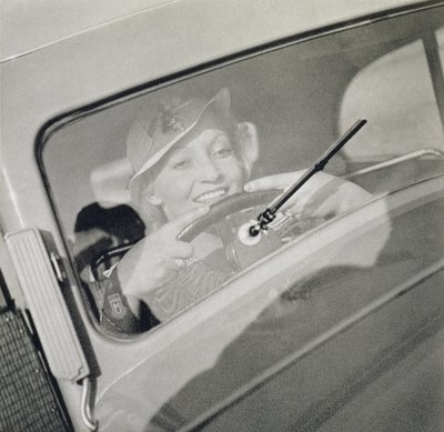 A woman driving, c.1930s by Czech Photographer