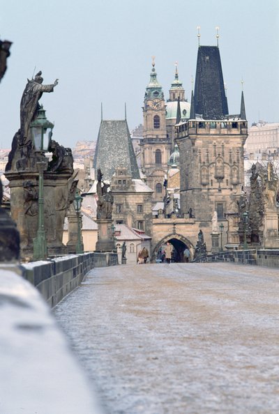 View of the Charles Bridge, built 1367 by Czech School