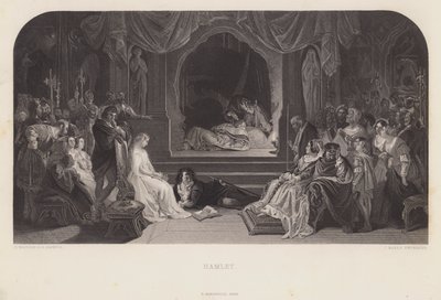 The Play Scene in Hamlet (engraving) by Daniel (after) Maclise