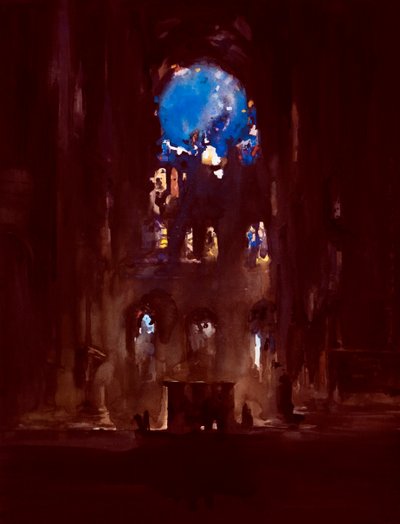Interior of Notre-Dame by Daniel Cacouault