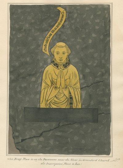 Brass Plate, Unidentified from Greenford Church by Daniel Lysons