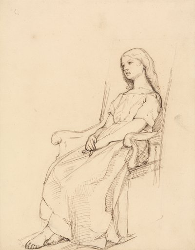 Study of a Young Girl, Seated by Daniel Maclise