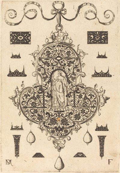 Large Pendant, Prudence Standing at Centre by Daniel Mignot