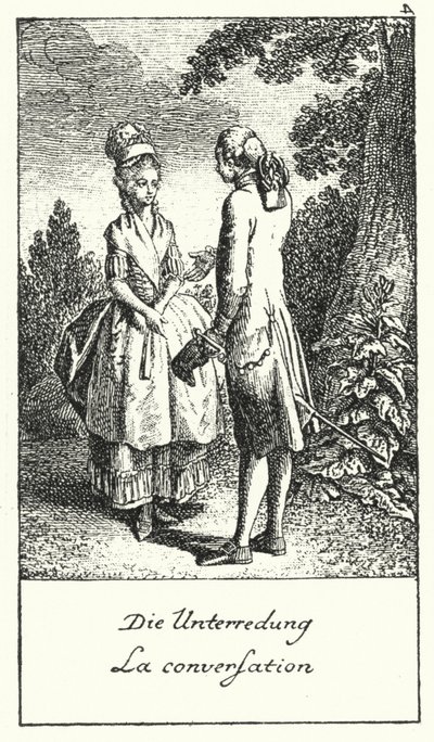 The Conversation (engraving) by Daniel Nikolaus (after) Chodowiecki