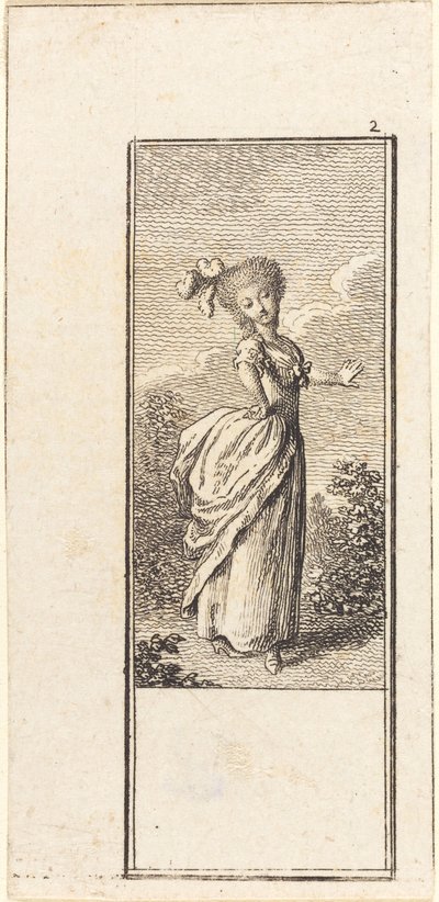 Girl with an Ostrich Feather Headdress by Daniel Nikolaus Chodowiecki