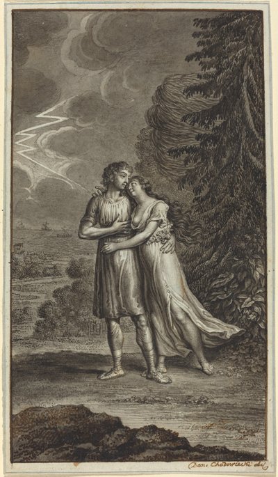 Lovers in a Thunderstorm by Daniel Nikolaus Chodowiecki