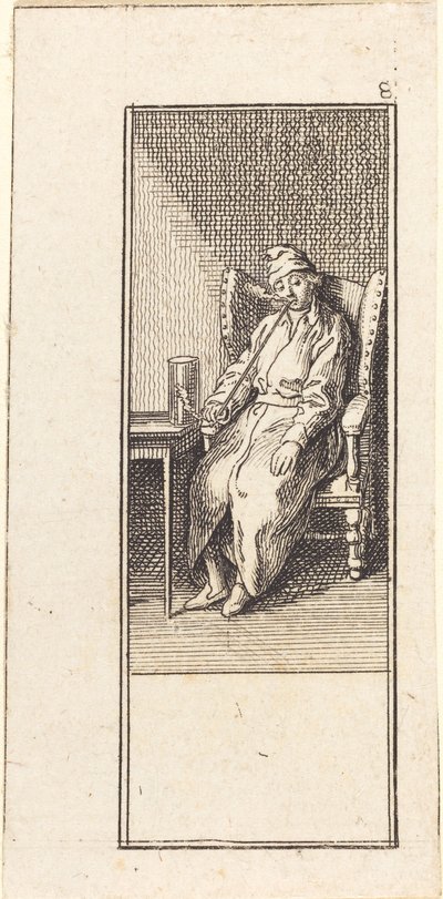Young Man Seated, Smoking by Daniel Nikolaus Chodowiecki