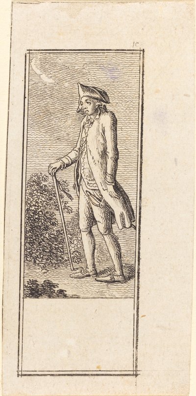 Young Man with Cane by Daniel Nikolaus Chodowiecki