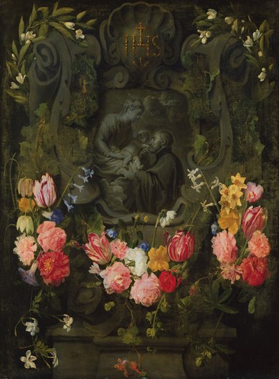 Stone Relief in Flowers by Daniel Seghers