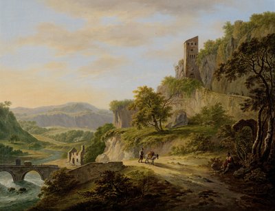 View of Civita Castellana by Daniël Dupré (signed by artist)